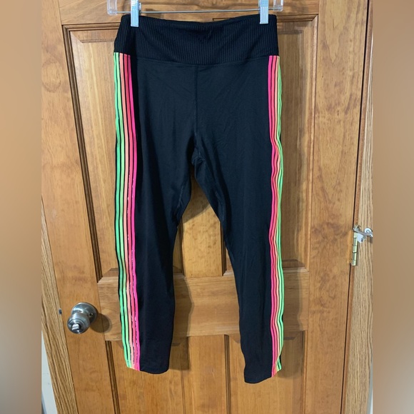 PINK Victoria Secret neon rainbow stripe ultimate leggings - Picture 4 of 6